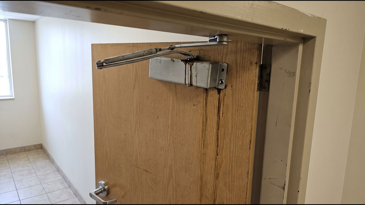 Door closer repair: before