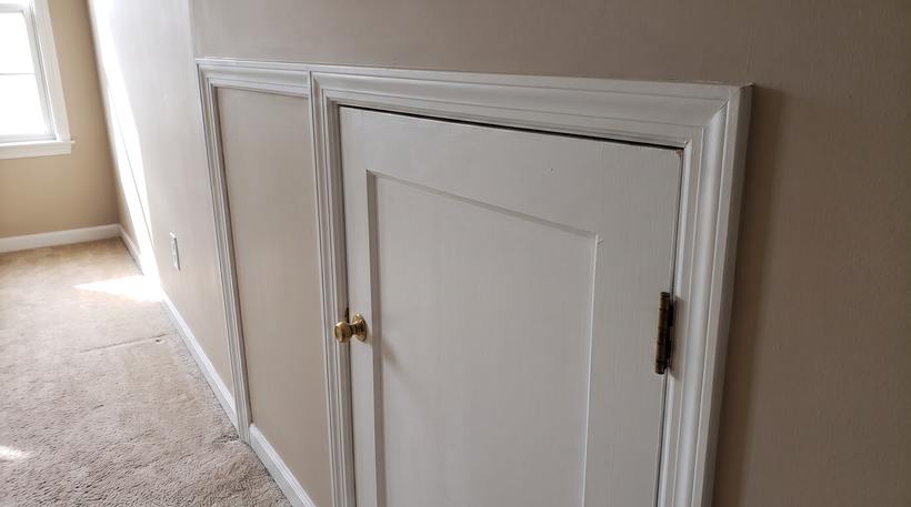 Interior door repair: after, same material repaired