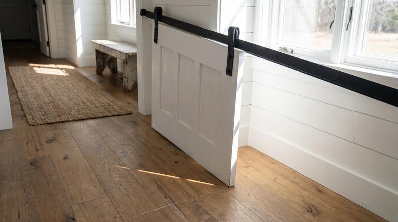 Barn door repair: after, same material repaired
