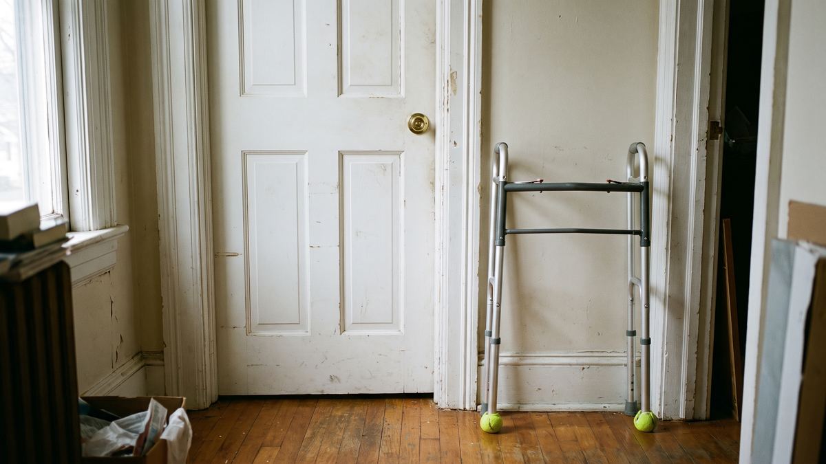 Narrow bedroom doorway too tight for a walker