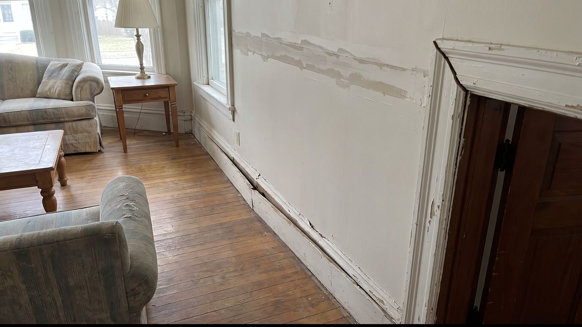 Trim carpentry repair: before