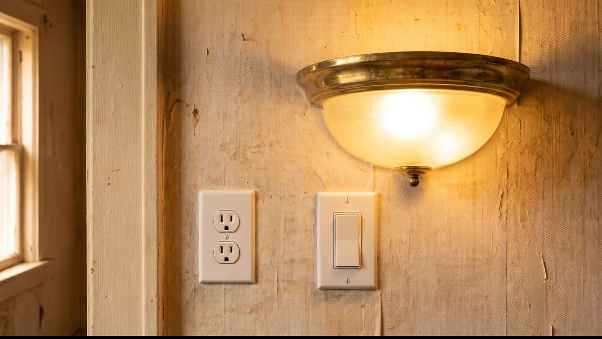 Electrical repair: after, same material repaired