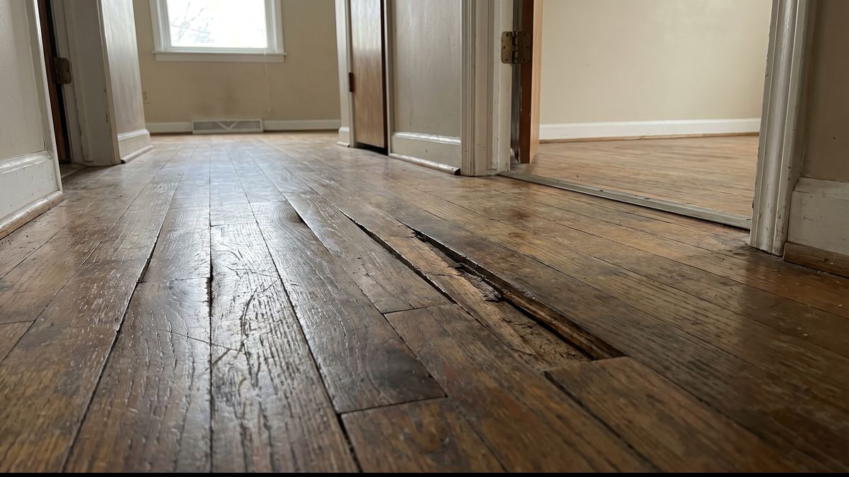 Flooring repair: before