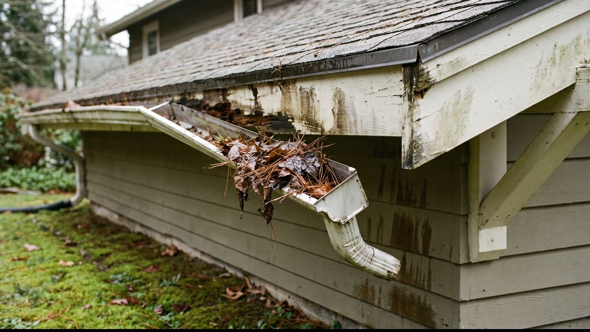 Gutter repair in Carlsbad: before