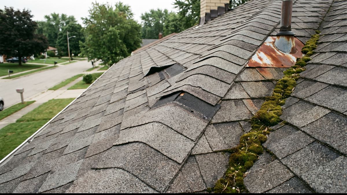 Roof repair in Glendale: before