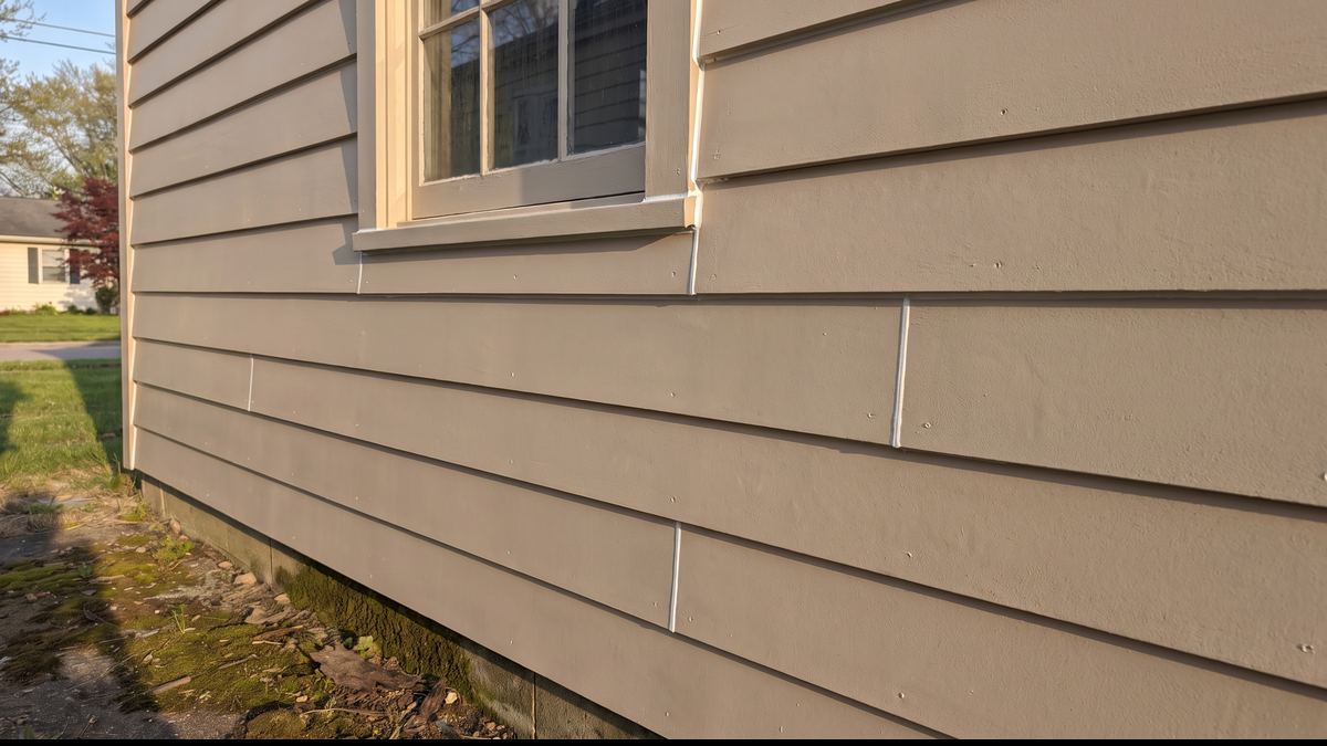 Exterior painting repair: after, same material repaired
