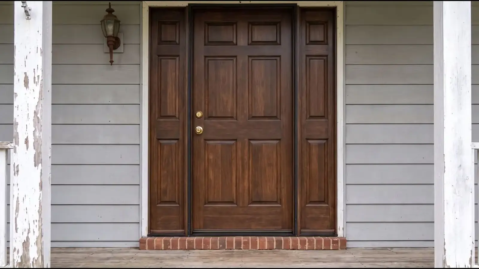 Wood front door on a Glendale home