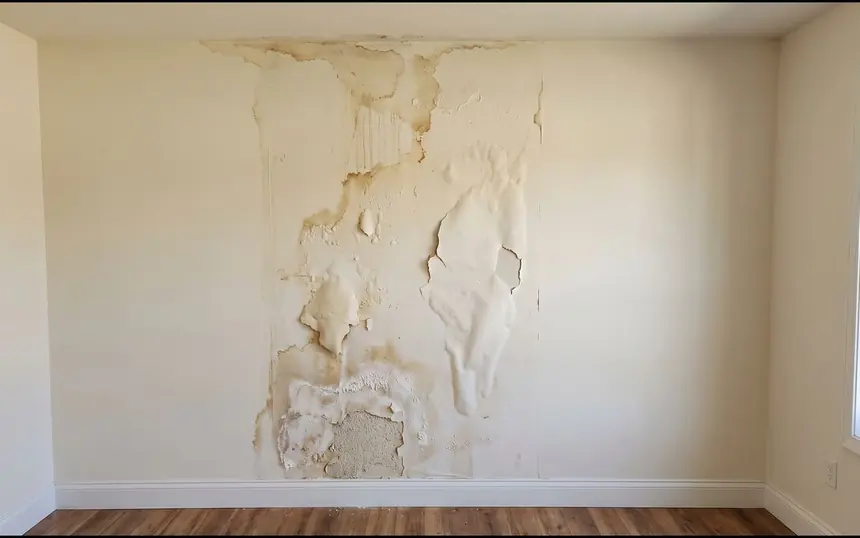 Before: a water-stained, sagging drywall ceiling in a Kendall home
