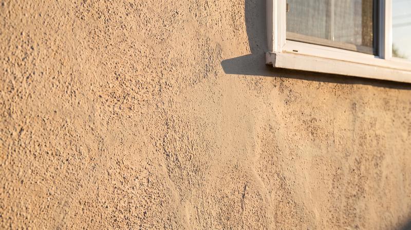 Stucco repair in Riverside County: after, same material repaired