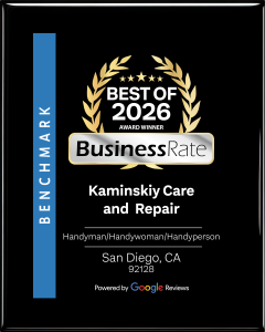 Kaminskiy Care and Repair named a BusinessRate Best of 2026 award winner for handyman services in San Diego, CA